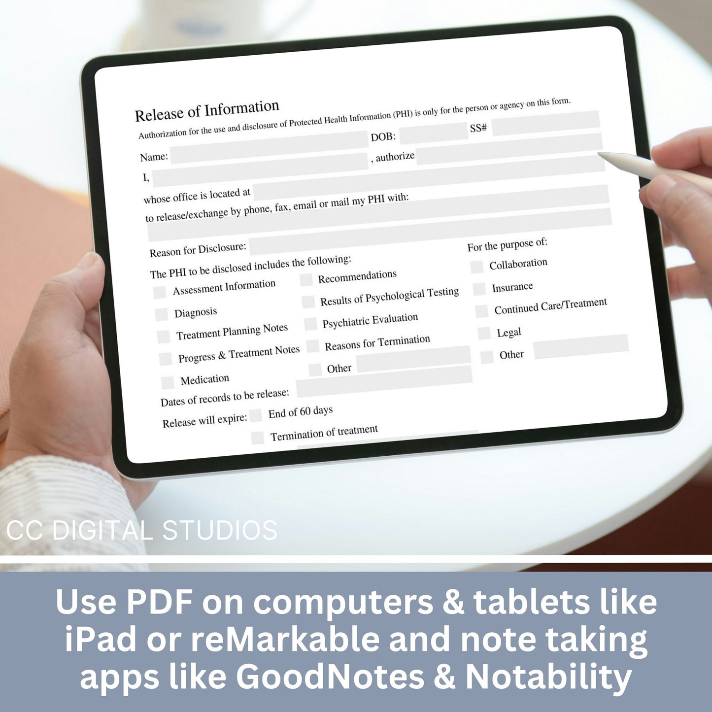 Release of Information, Informed Consent, Mental Health ROI, Private Practice Paperwork, Therapy Tools, Therapy Consent Form, HIPAA Form