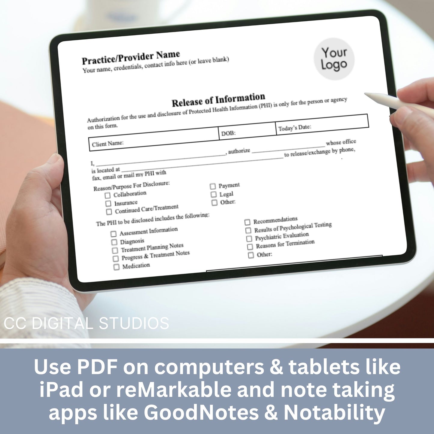 Release of Information, Informed Consent, Mental Health ROI, Private Practice Paperwork, Therapy Tools, Therapy Consent Form, HIPAA Form