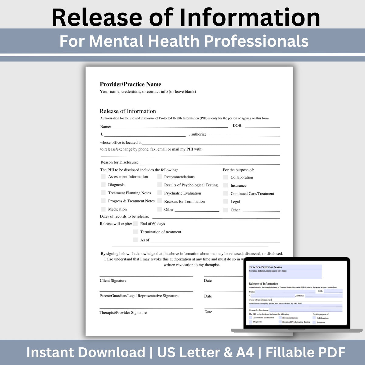 Release of Information (ROI) Form: Essential for Therapist Client Onbo ...