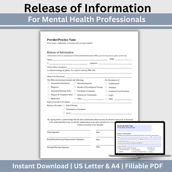 Release of Information (ROI) Form: Essential for Therapist Client Onbo ...