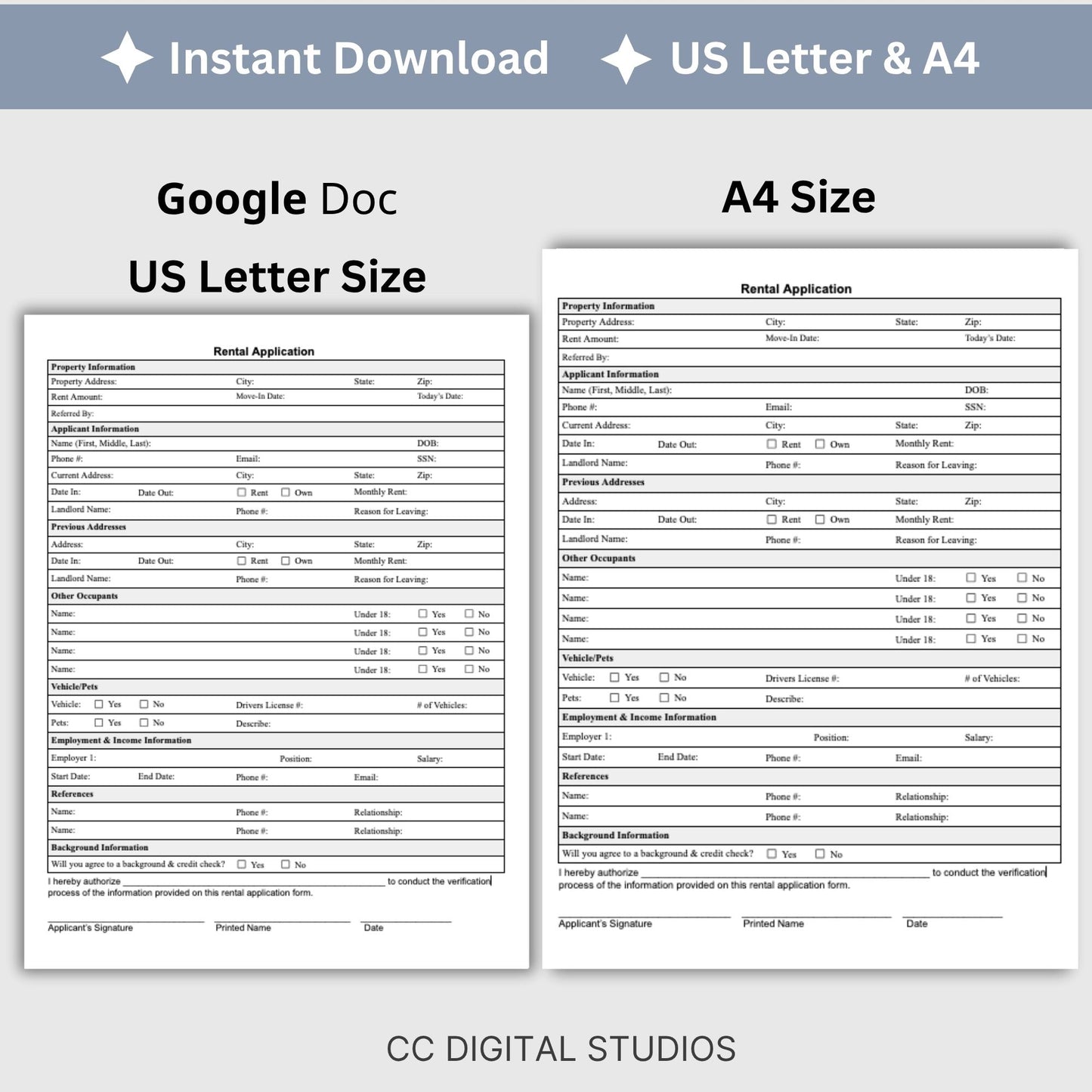 Tenant Screening Rental Application - Google Docs