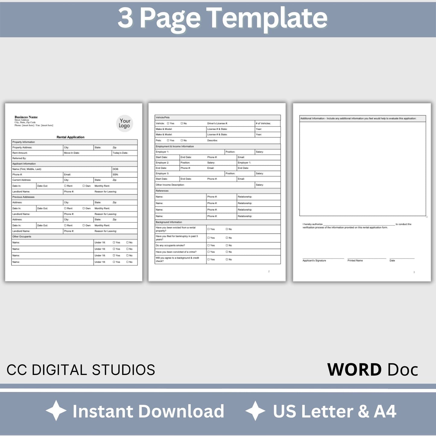 Tenant Lease Agreement - WORD Doc