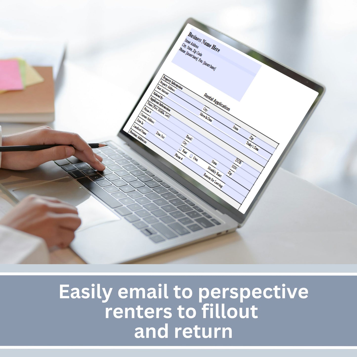Tenant Application Form Landlord Agreement - Fillable PDF
