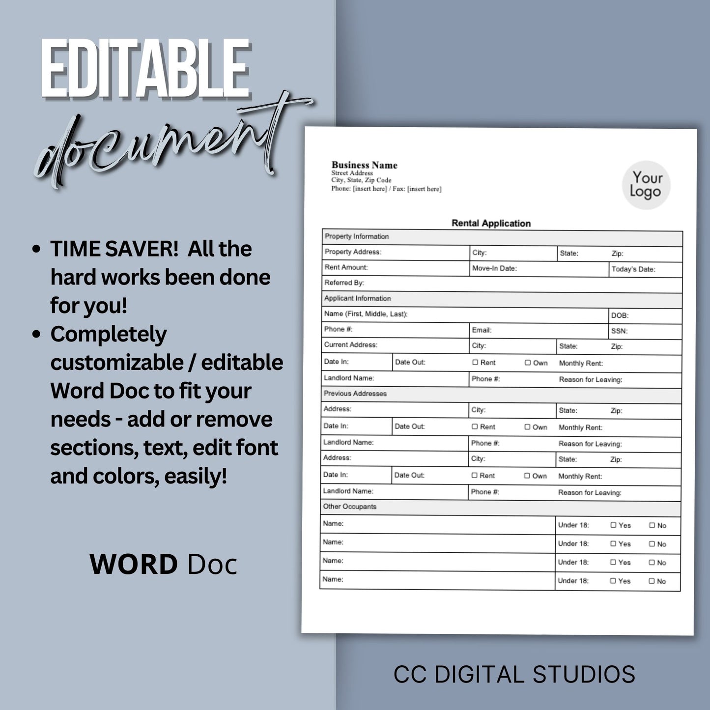 Tenant Lease Agreement - WORD Doc