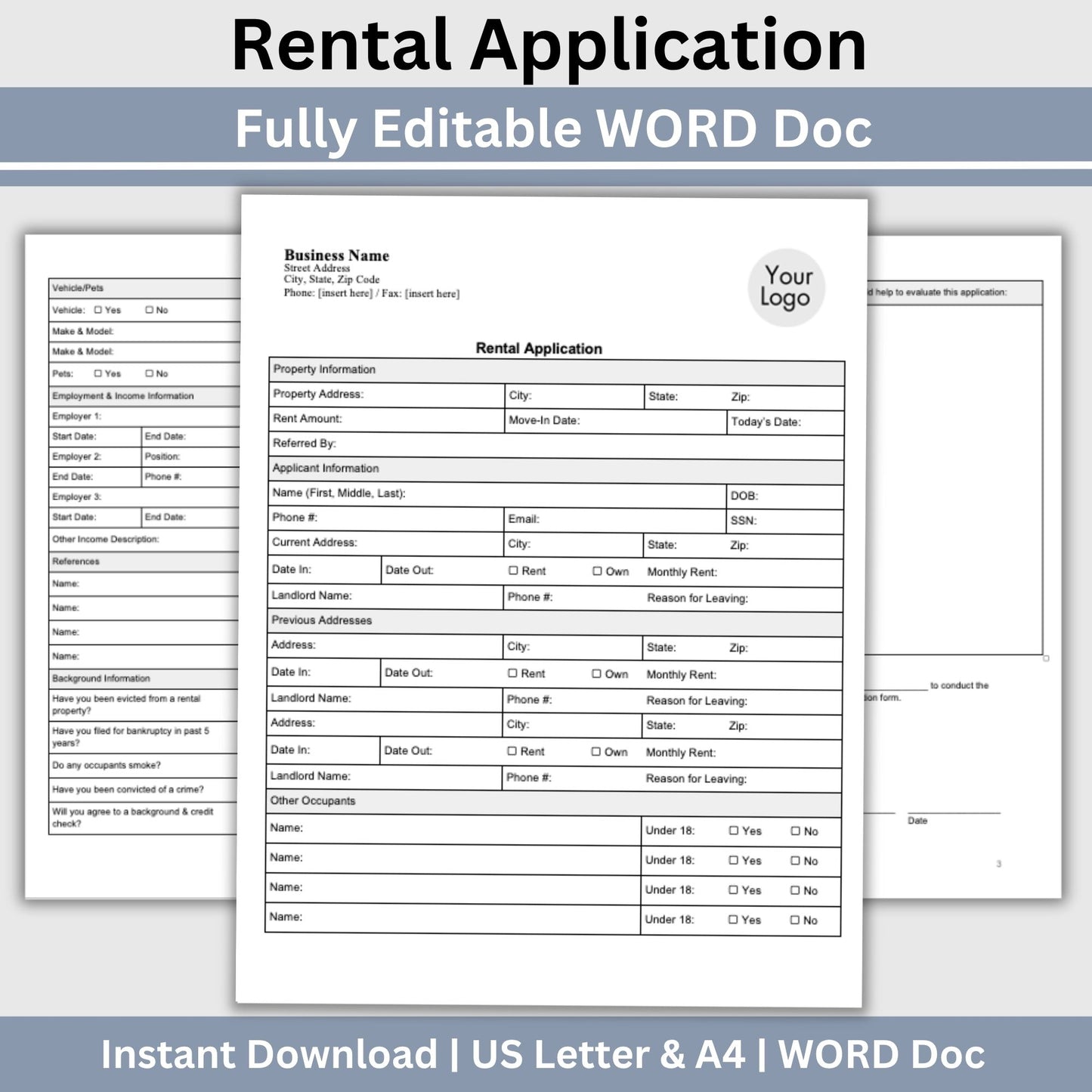 Tenant Lease Agreement - WORD Doc