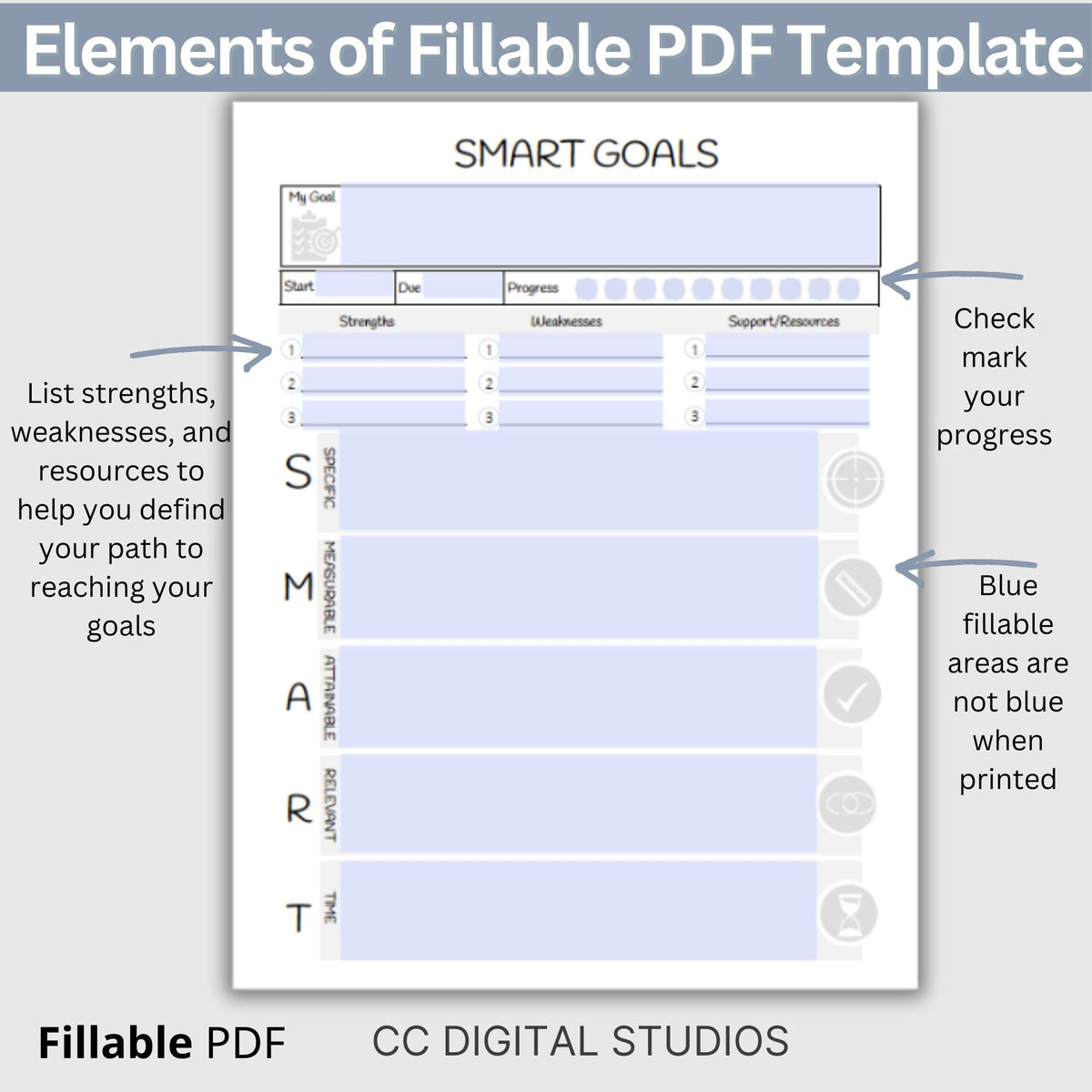 Multiple Smart Goals Template.pdf Printable Smart Goal Template Pdf Free Printable SMART Goals Templates