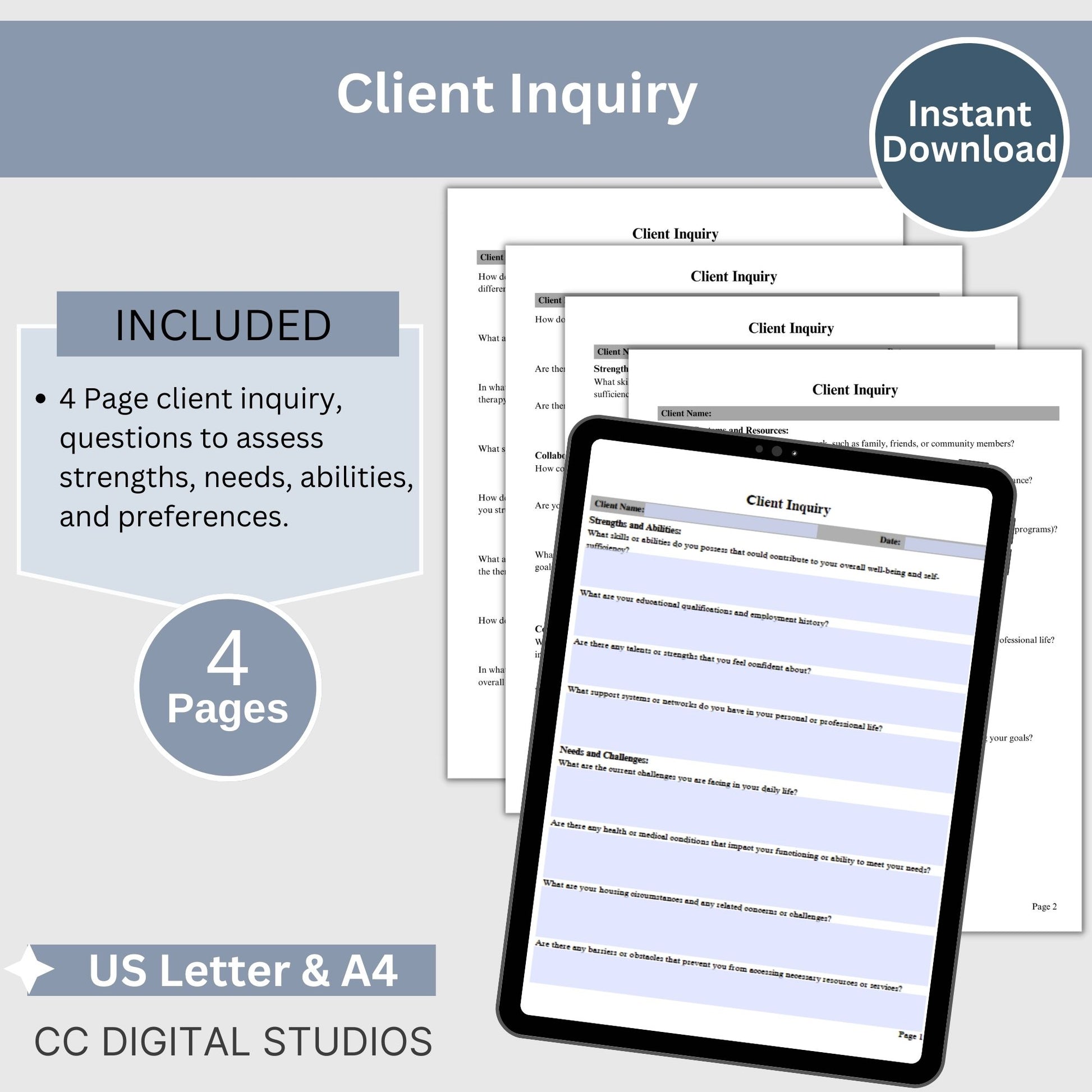 SNAP assessment to identify strengths, needs, abilities and preferences.  Perfect for social workers, school counselors, case management and therapist office. Therapy notes, therapy template, therapy tools