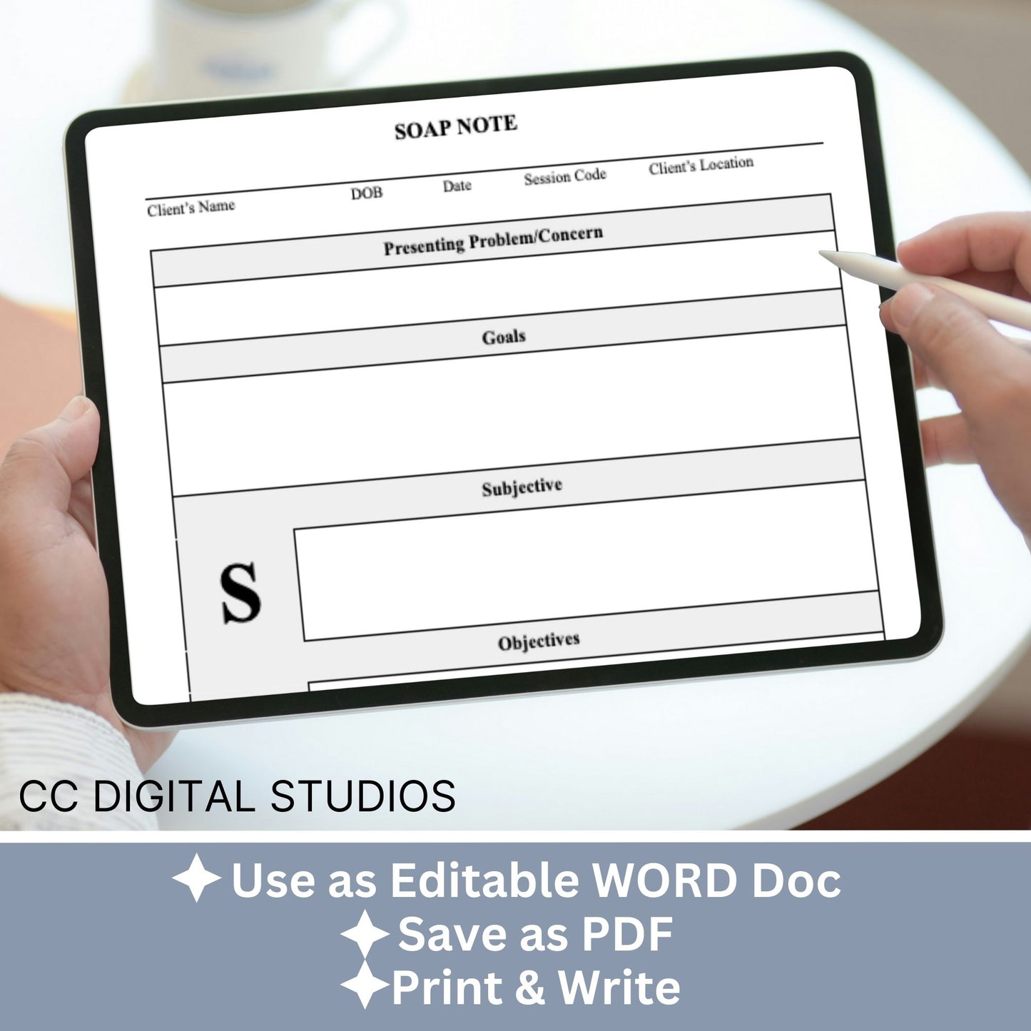 SOAP progress note template.  This is a convenient one-page progress note for mental health counselors, therapist office, social workers, and school counselors. Psychologist, social work, school psychologist, therapy note, therapist template