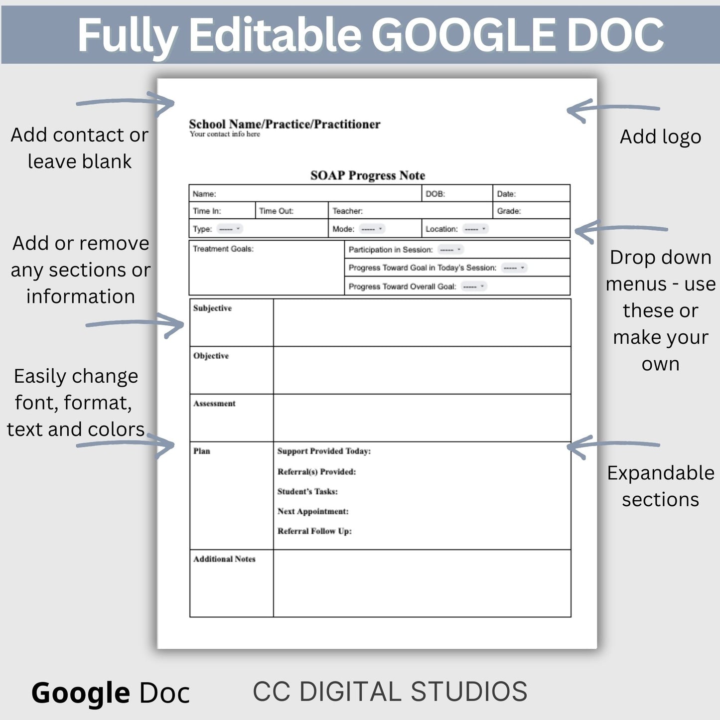 SOAP Note for School Counselors, School Social Worker Progress Note, Counseling Resources, School Counseling Template, Social Work Forms