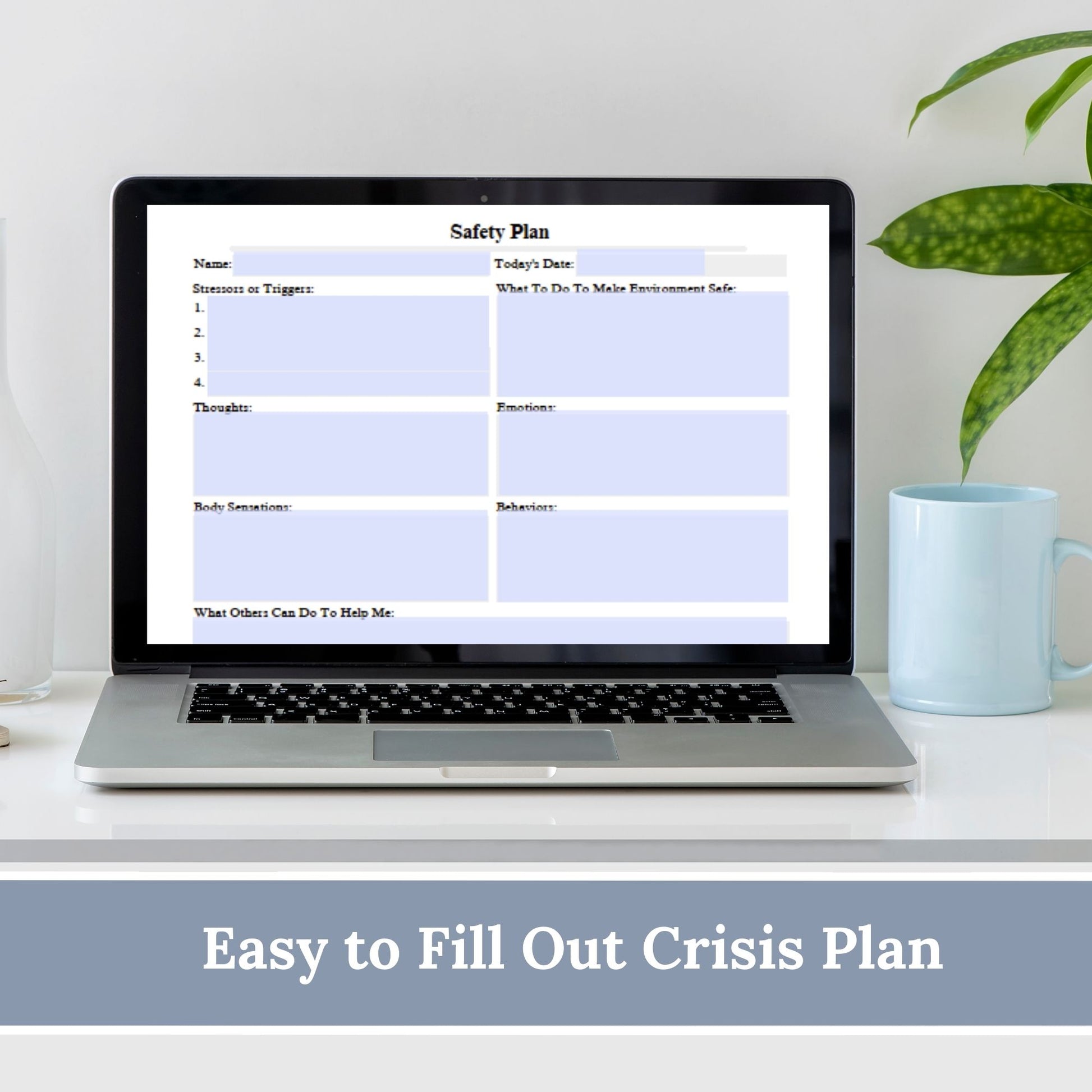 Safety Plan template, therapy tool designed to help prioritized coping strategies and sources of support counseling clients can use during or preceding a crisis.  Safety worksheet is a suicide prevention therapy resource tool.