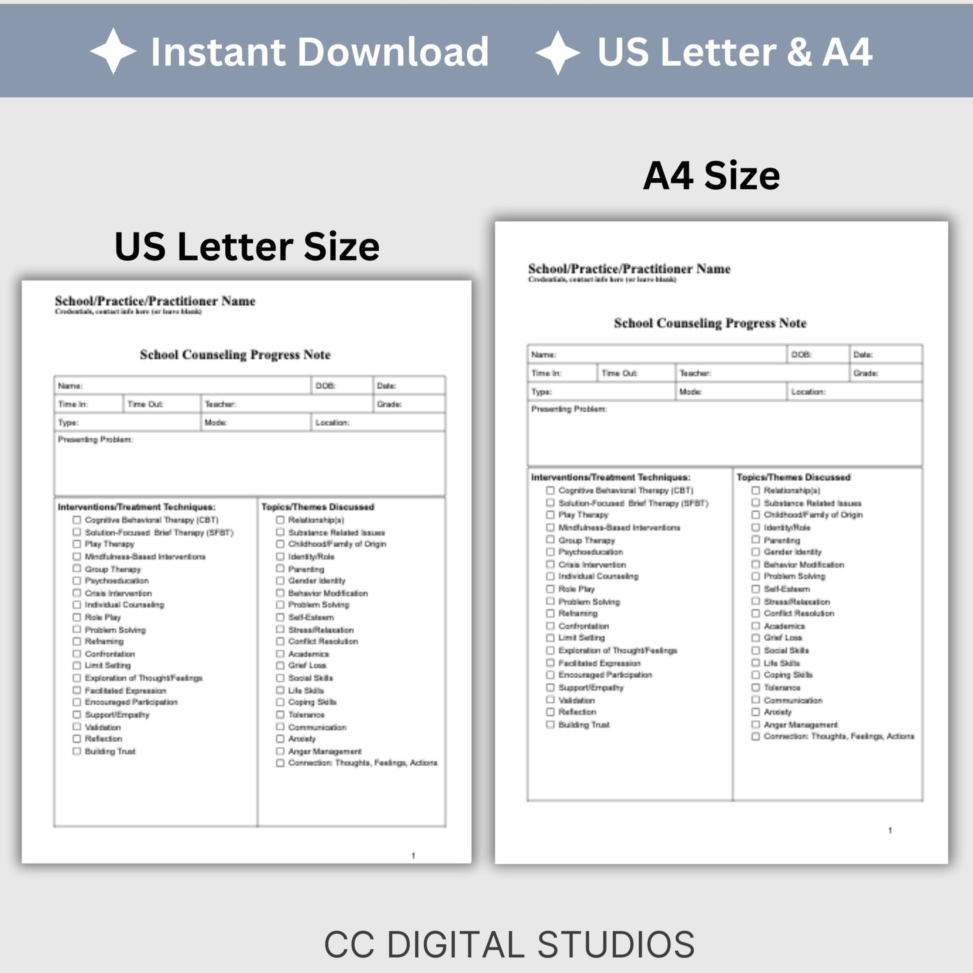 School Counseling Progress Note, a vital tool designed specifically for school counselors, school psychologists, and school social workers, School Counseling Resources, School Social Worker, Therapy Notes