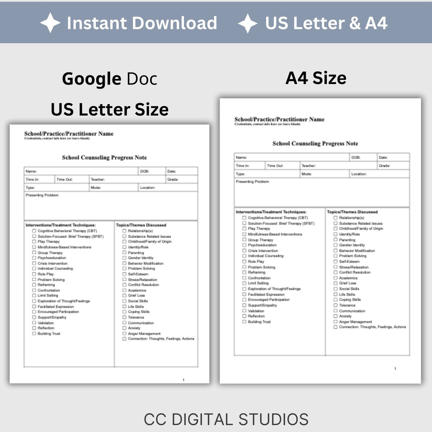 School Counseling Progress Note, a vital tool designed specifically for school counselors, school psychologists, and school social workers, School Counseling Resources, School Social Worker, Therapy Notes