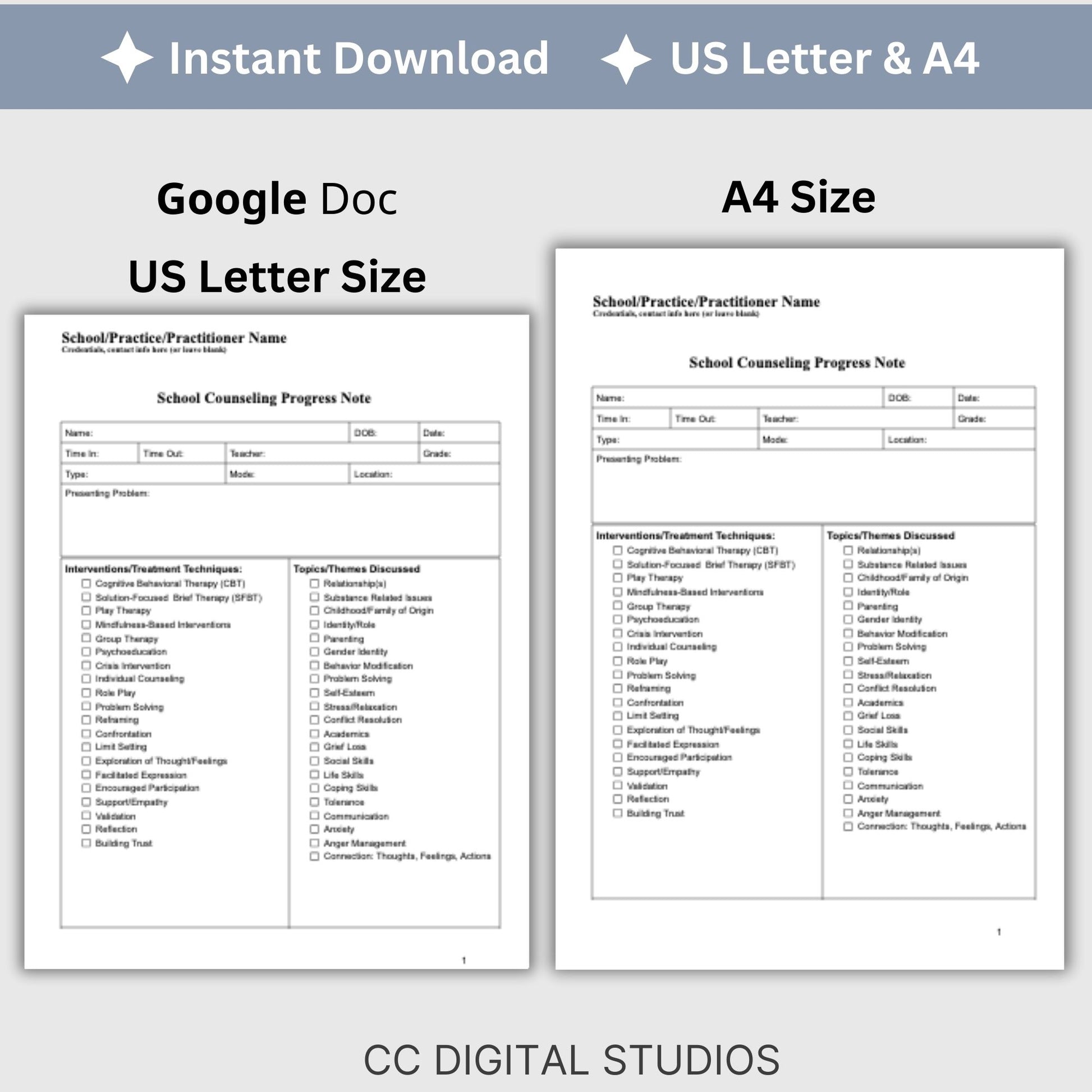 School Counseling Progress Note, a vital tool designed specifically for school counselors, school psychologists, and school social workers, School Counseling Resources, School Social Worker, Therapy Notes