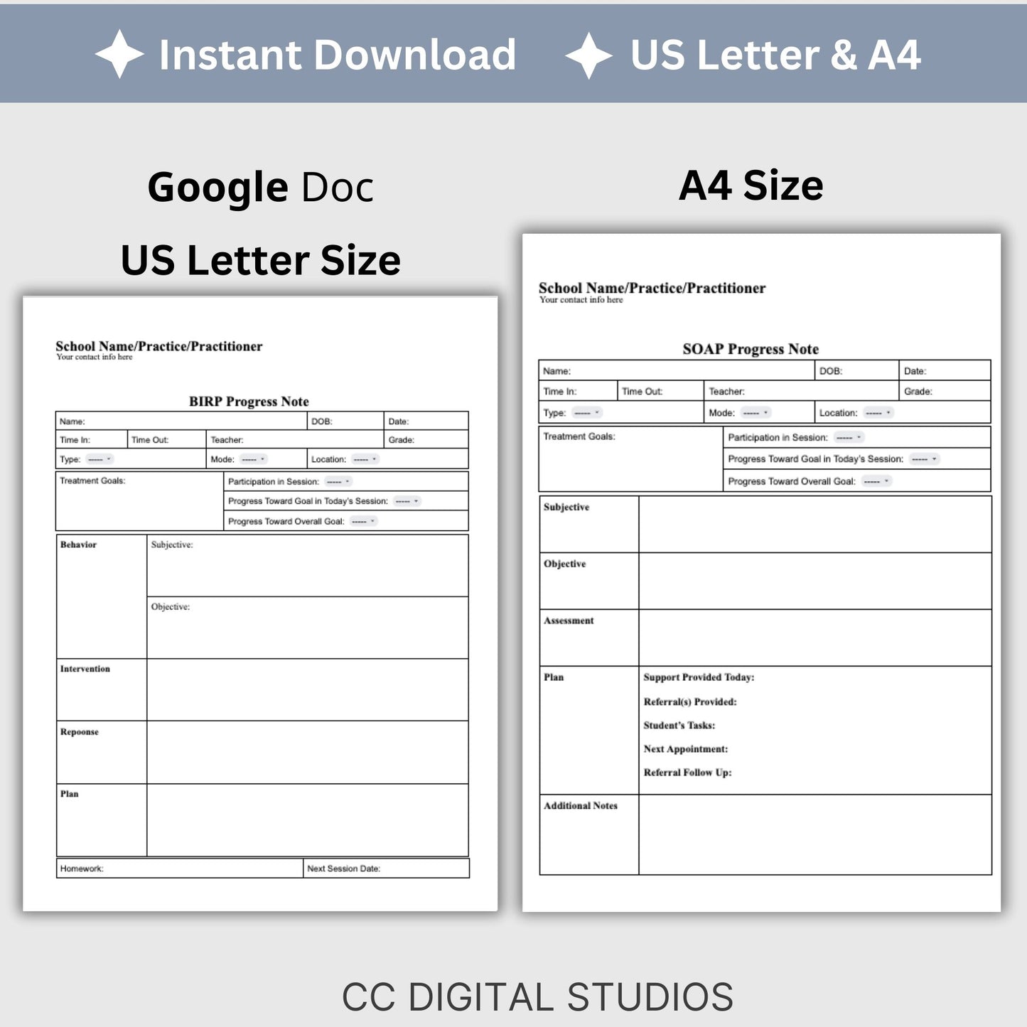 School counselor bundle of SOAP, DAP, and BIRP progress note templates. School Counselor Bundle of Progress Notes, BIRP Progress Note, SOAP Note, DAP Progress Note, School Social Worker and School Psychologists