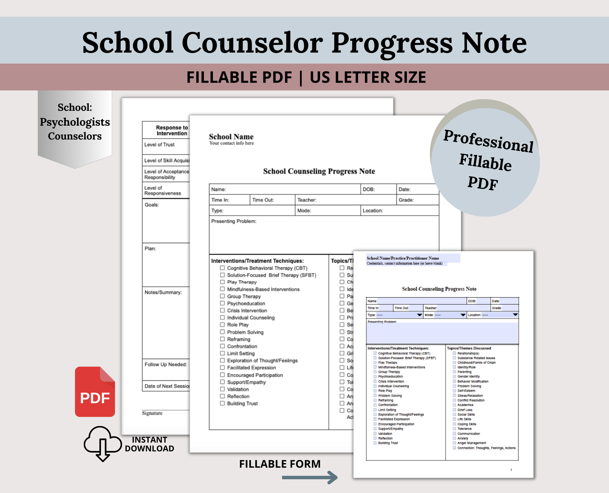 School Counselor Progress Note – CCDigitalStudios