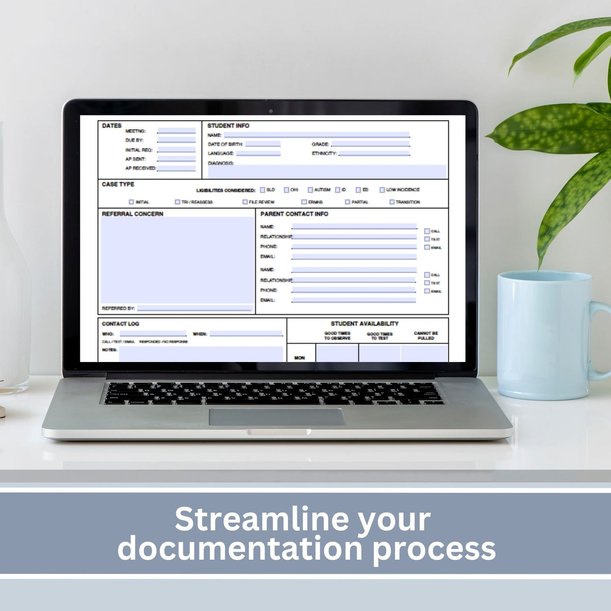 School Psychologist Assessment Planner, Fillable PDF