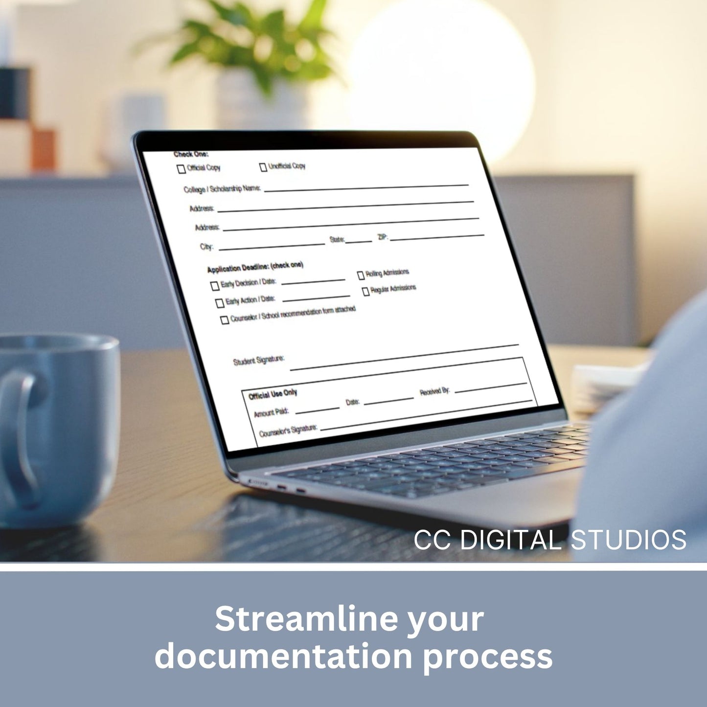 Editable School Transcript Request Form, Student Records Template (Word Doc)