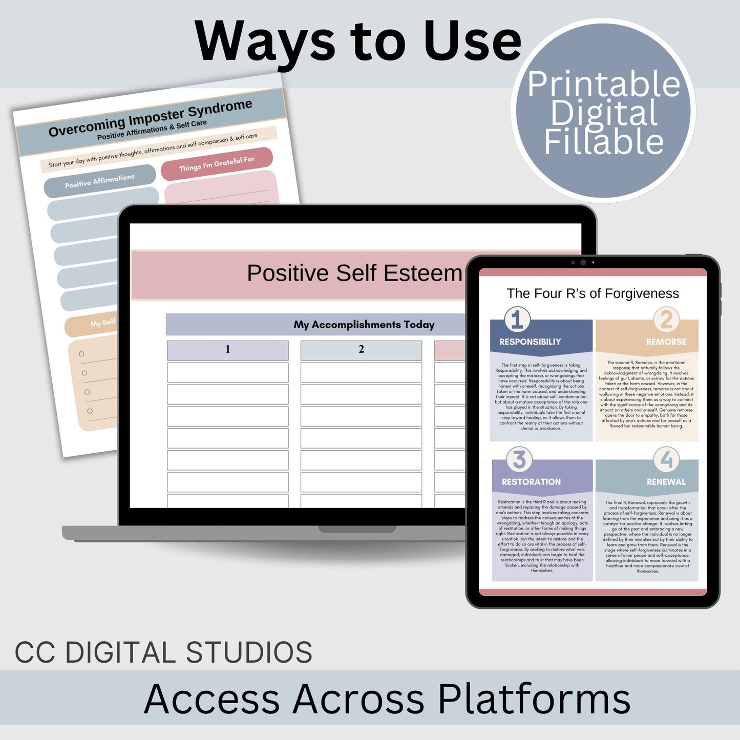 Self Worth Bundle:  116 Therapy Worksheets