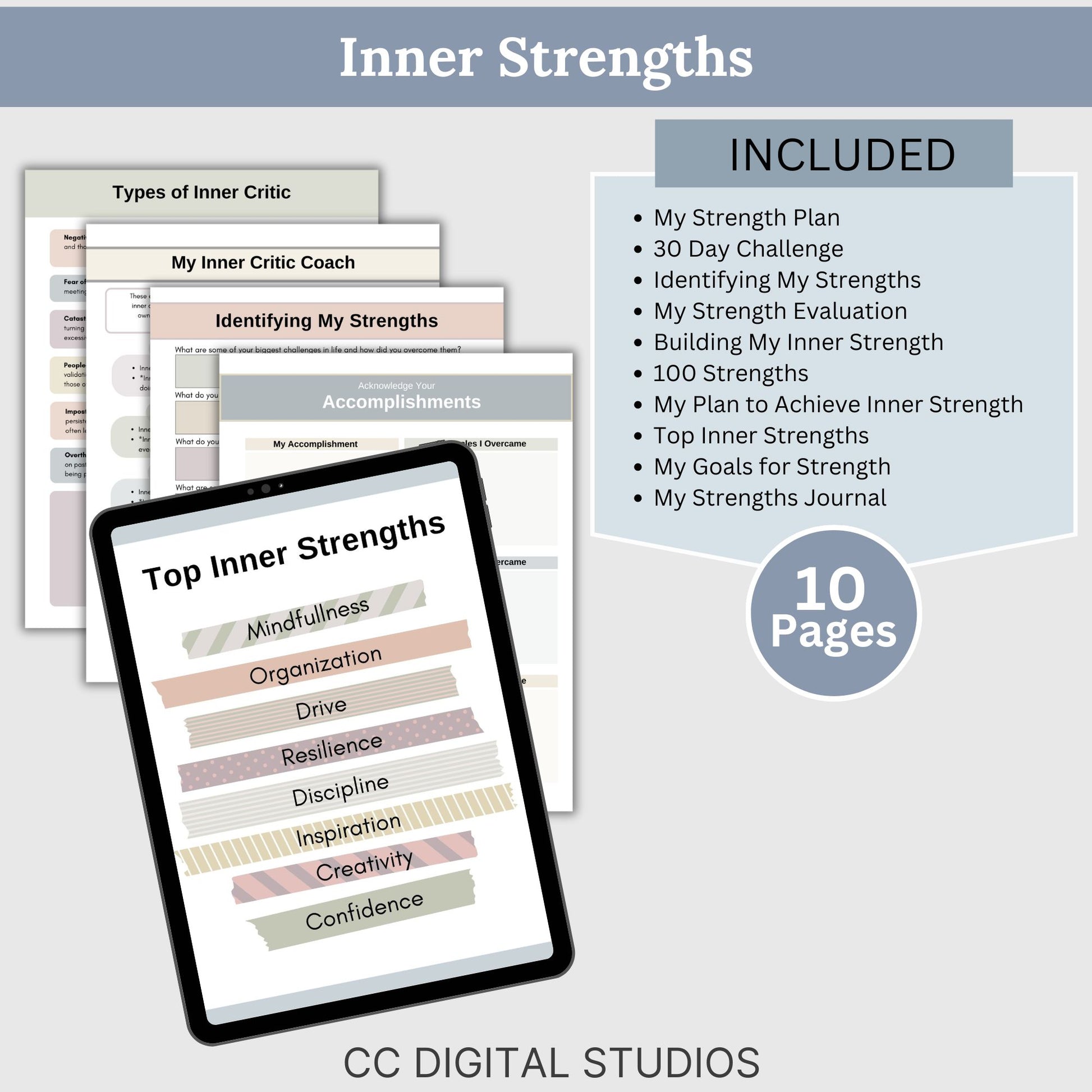 Self Worth Therapy Worksheets Bundle, Confidence, Self Esteem, Inner Critic, Self Sabotage, Imposter Syndrome, Self Care CBT Worksheets, DBT.  116 pages of essential resources for boosting self-esteem and exploring personal identity.