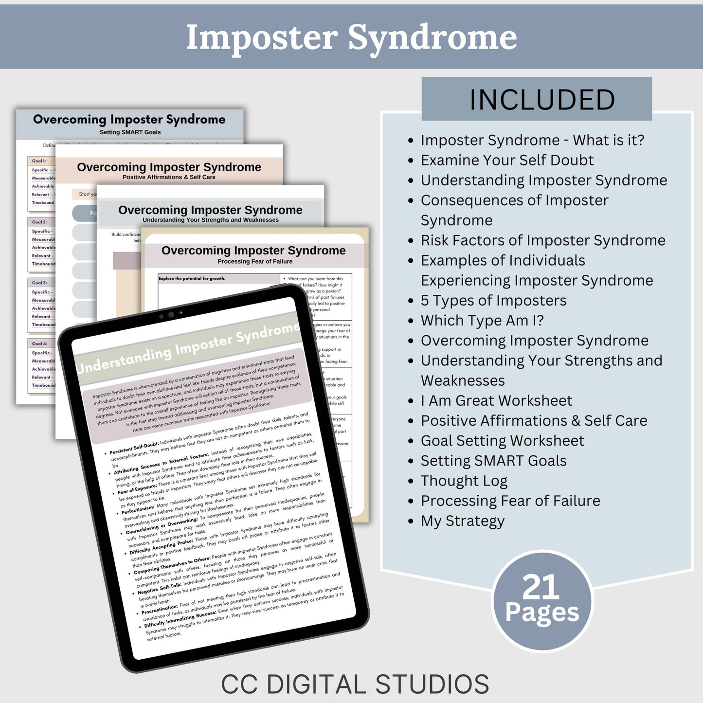 Self Worth Therapy Worksheets Bundle, Confidence, Self Esteem, Inner Critic, Self Sabotage, Imposter Syndrome, Self Care CBT Worksheets, DBT.  116 pages of essential resources for boosting self-esteem and exploring personal identity.