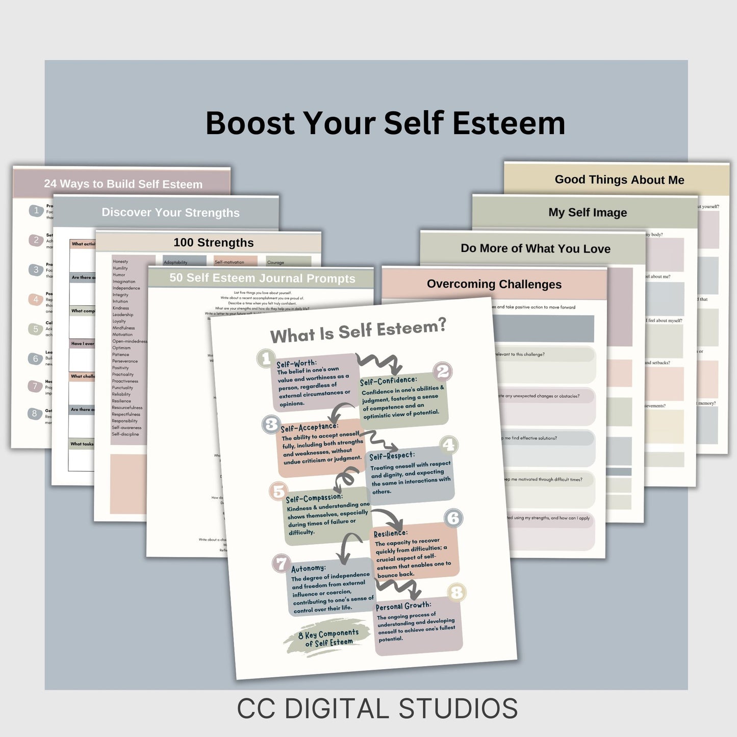 Discover the key to self-confidence with our Self-Esteem Worksheets, perfect for therapy, school counseling, or personal growth. Therapy Worksheets, Self Confidence Building, Self Love Therapy Resources, CBT Worksheets, Therapy Tools