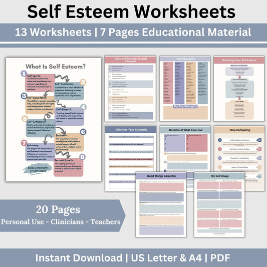 Self-Esteem Worksheets: Boost Self-Worth and Confidence