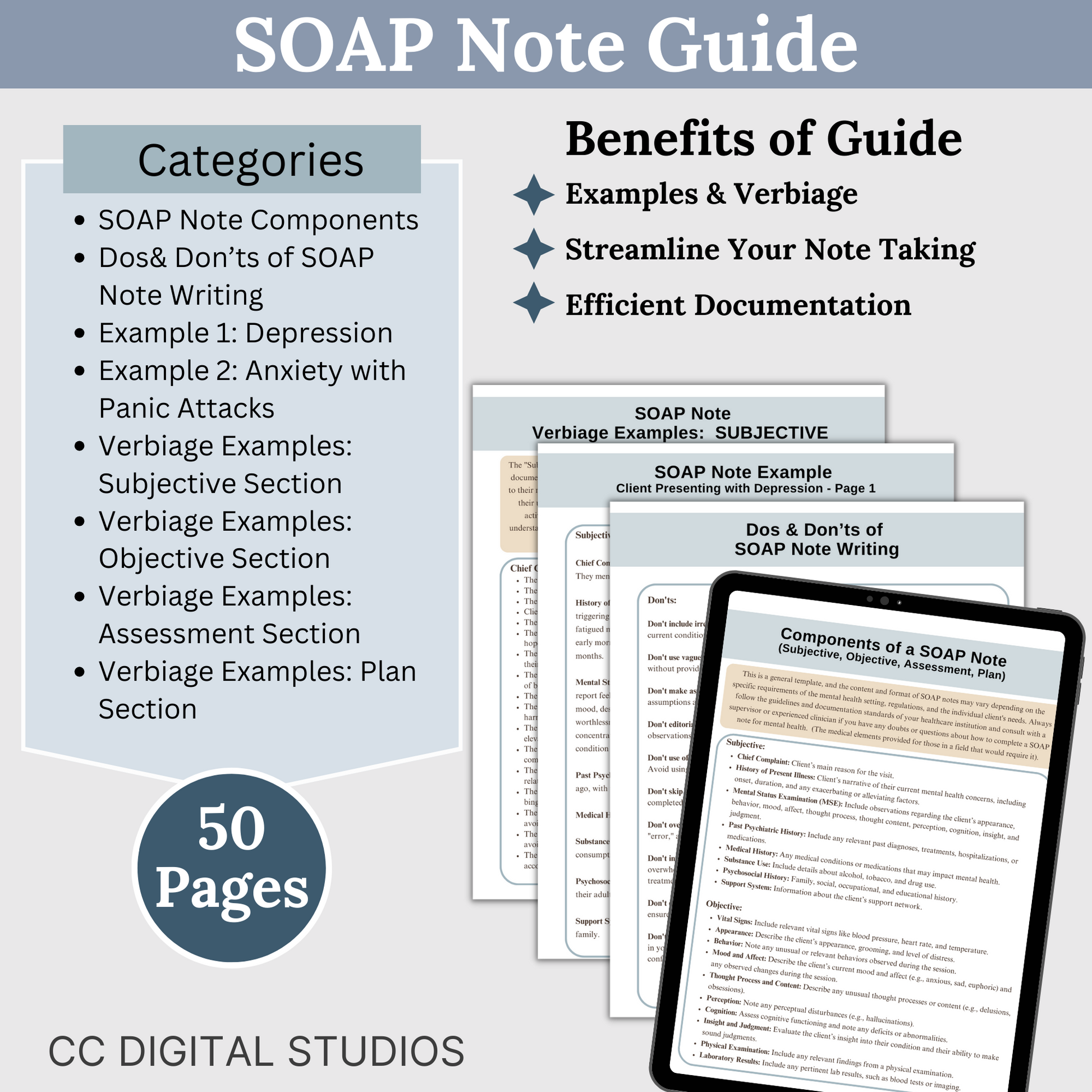 Upgrade your therapist documentation with our 143-page therapy Bundle! Perfect seasoned and new therapists, these guides—Progress Note, Group Therapy Progress Note, SOAP Note, and Therapy Session Guides