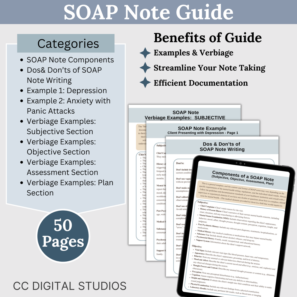 Therapist Documentation Guide Bundle: Progress Notes, SOAP Notes, Grou ...