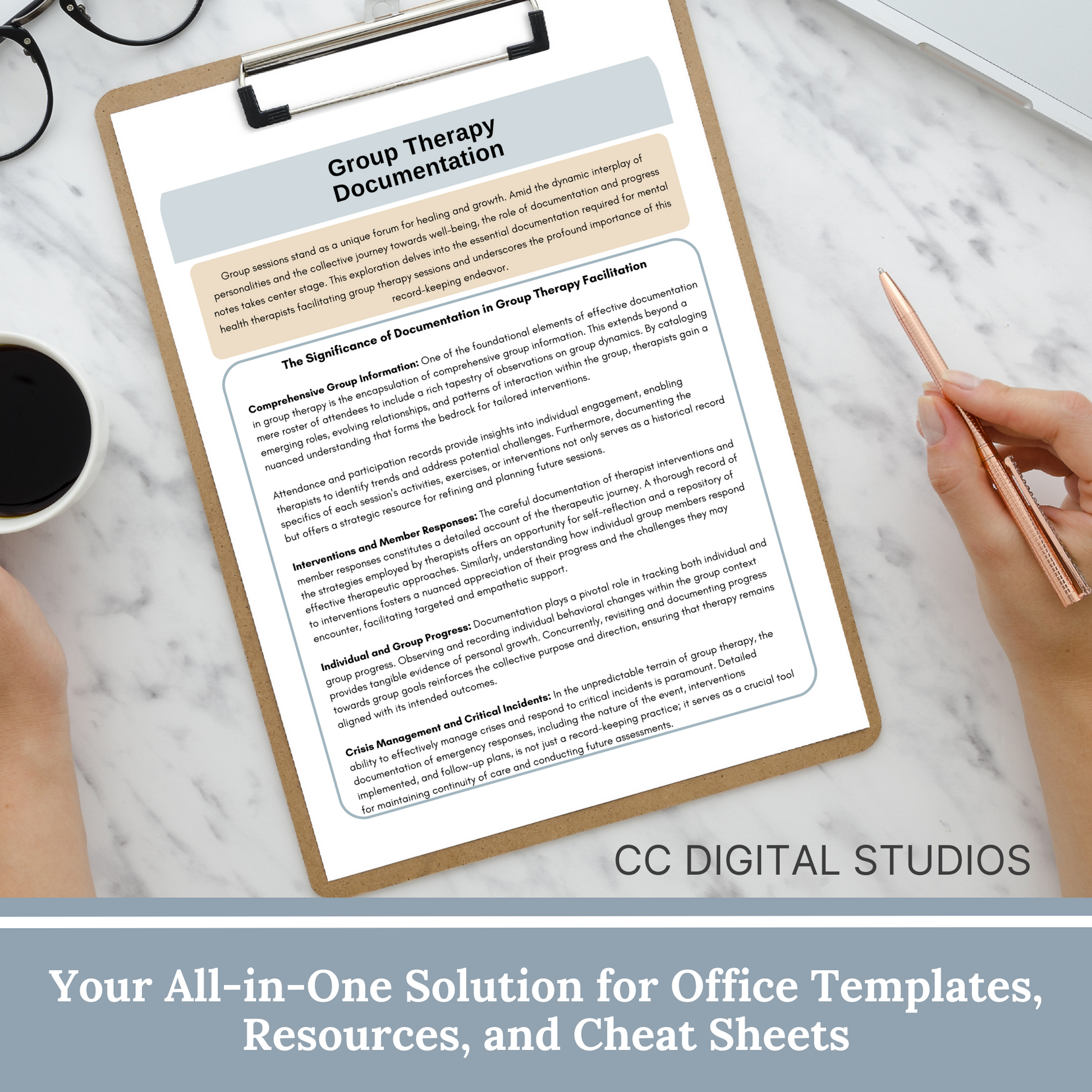 Upgrade your therapist documentation with our 143-page therapy Bundle! Perfect seasoned and new therapists, these guides—Progress Note, Group Therapy Progress Note, SOAP Note, and Therapy Session Guides