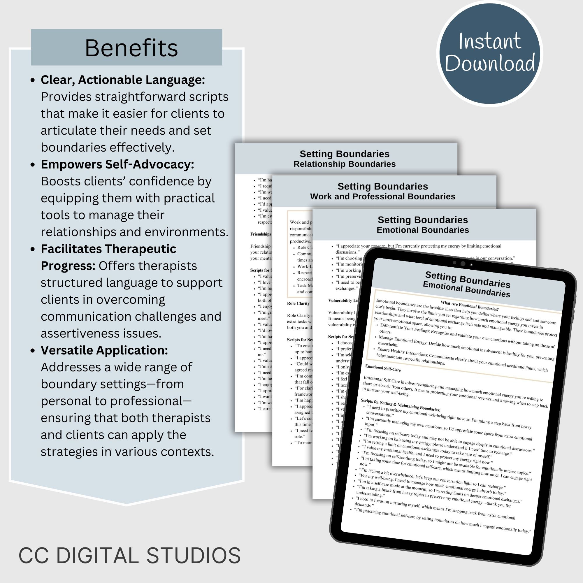 Setting Boundaries, Cheat Sheet for Boundary Setting, Therapy Script ...