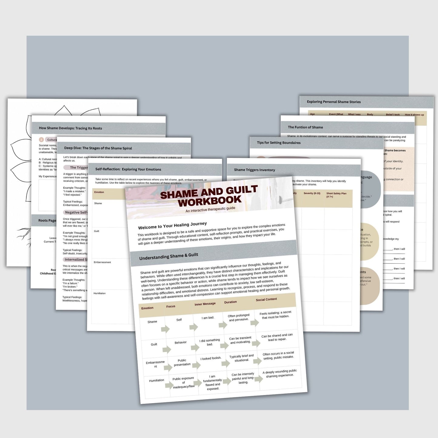 Shame vs Guilt Worksheets