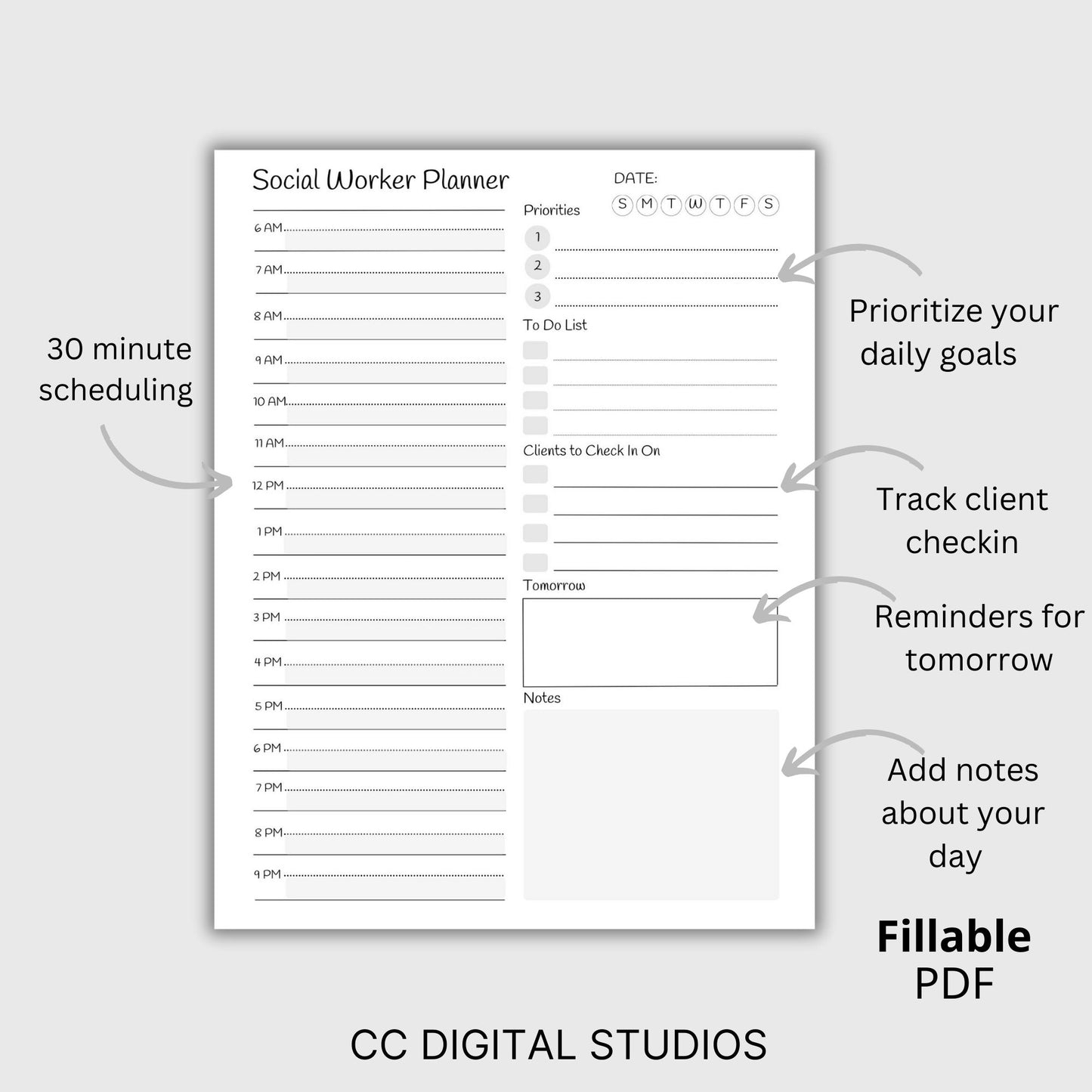 Social Worker 30 Min Daily Planner