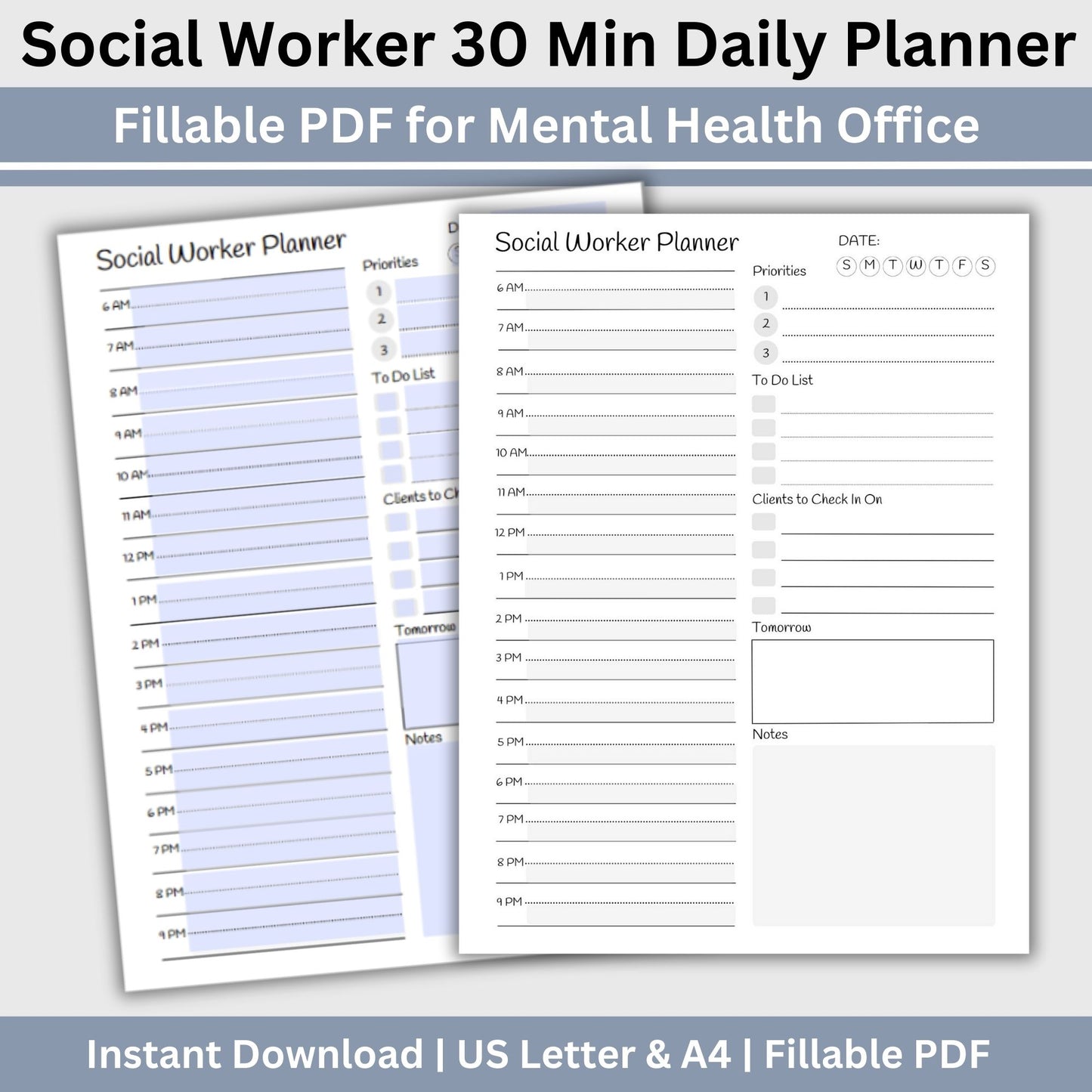 Social Worker 30 Min Daily Planner