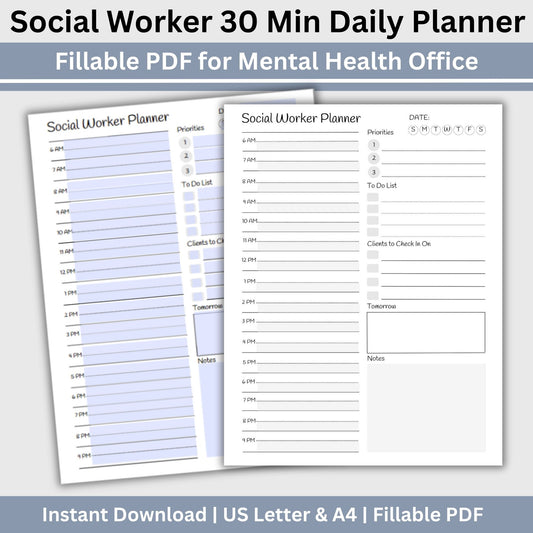 Social Worker 30 Min Daily Planner