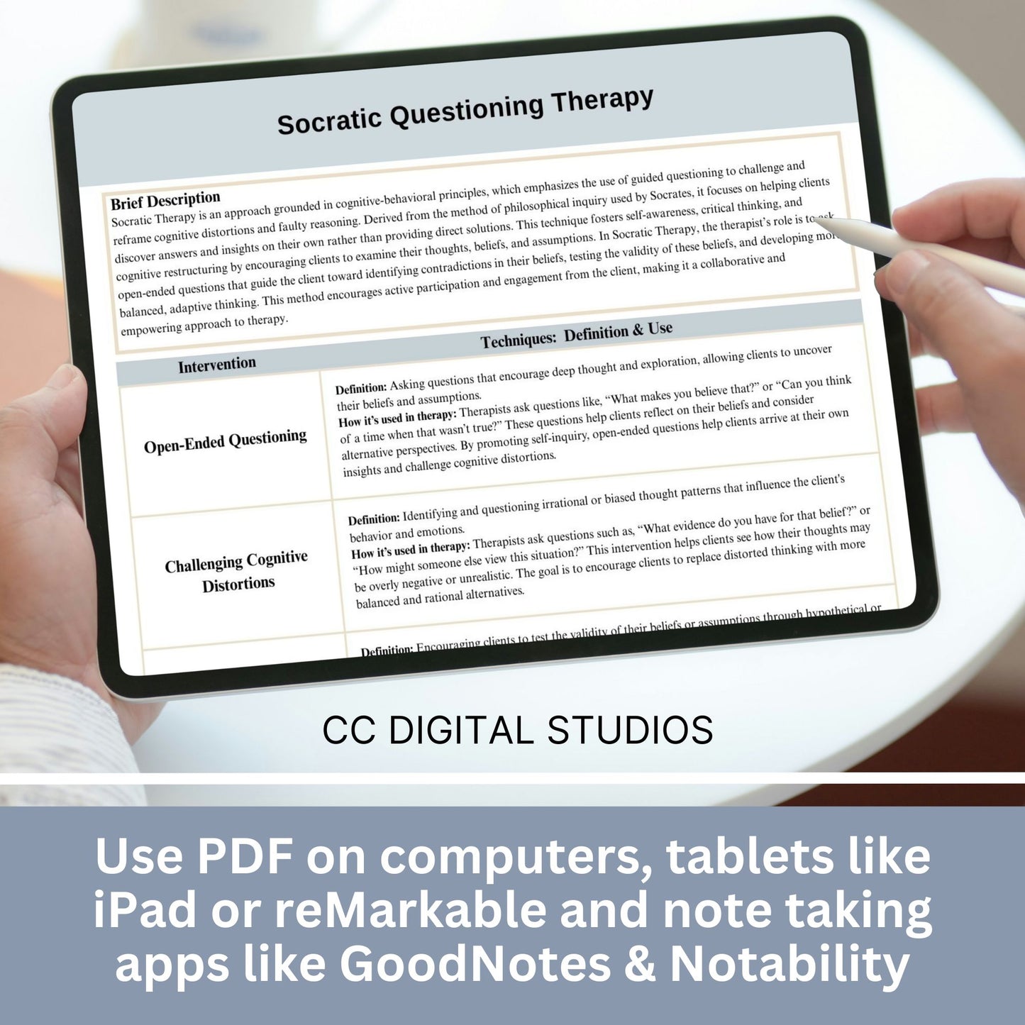 Socratic Therapy Intervention Cheat Sheet