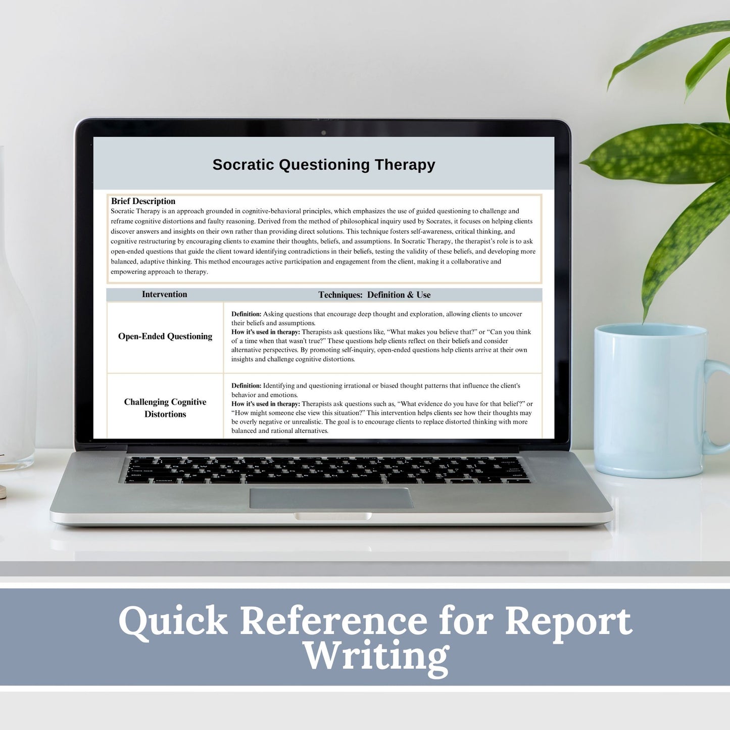 Socratic Therapy Intervention Cheat Sheet