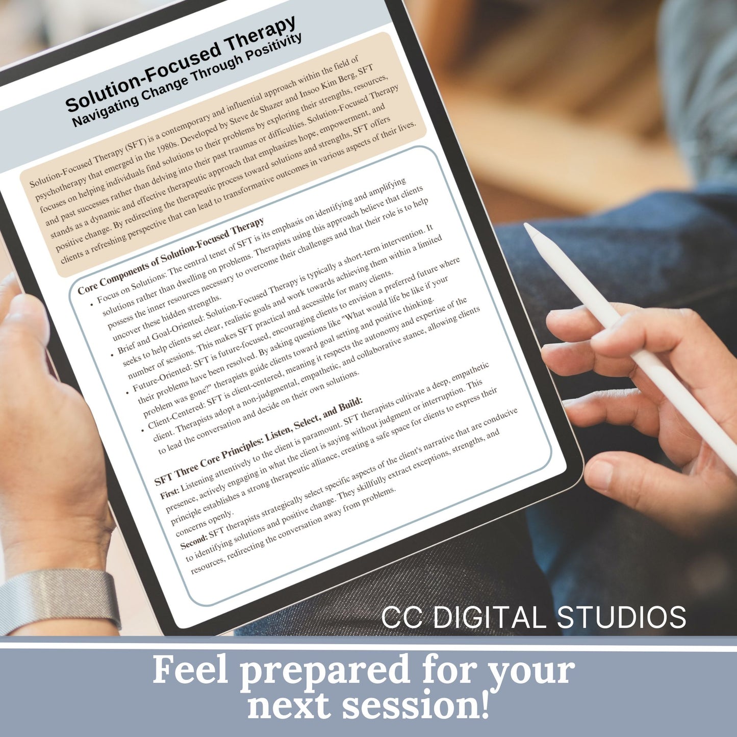 Solution-Focused Therapy Cheat Sheet and therapy questions. This reference sheet material is designed to enhance your skills with 350 therapy questions, conversation starters, and solution-focused info.