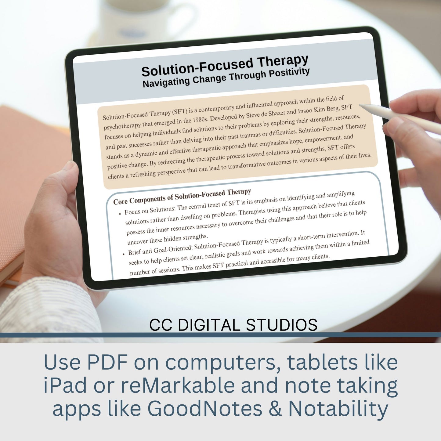 Solution-Focused Therapy Cheat Sheet and therapy questions. This reference sheet material is designed to enhance your skills with 350 therapy questions, conversation starters, and solution-focused info.