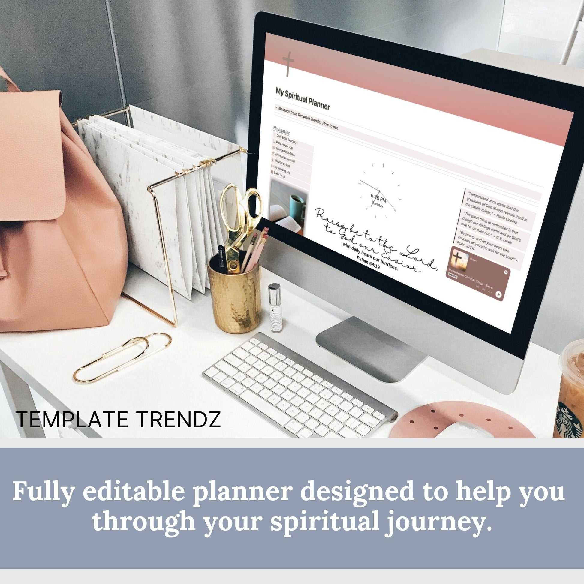 Crafted with devotion, this versatile Spiritual Journal Notion template is your daily companion for reflection and connection. Discover your spiritual gifts, nurture your faith, and cultivate a closer relationship with the divine.