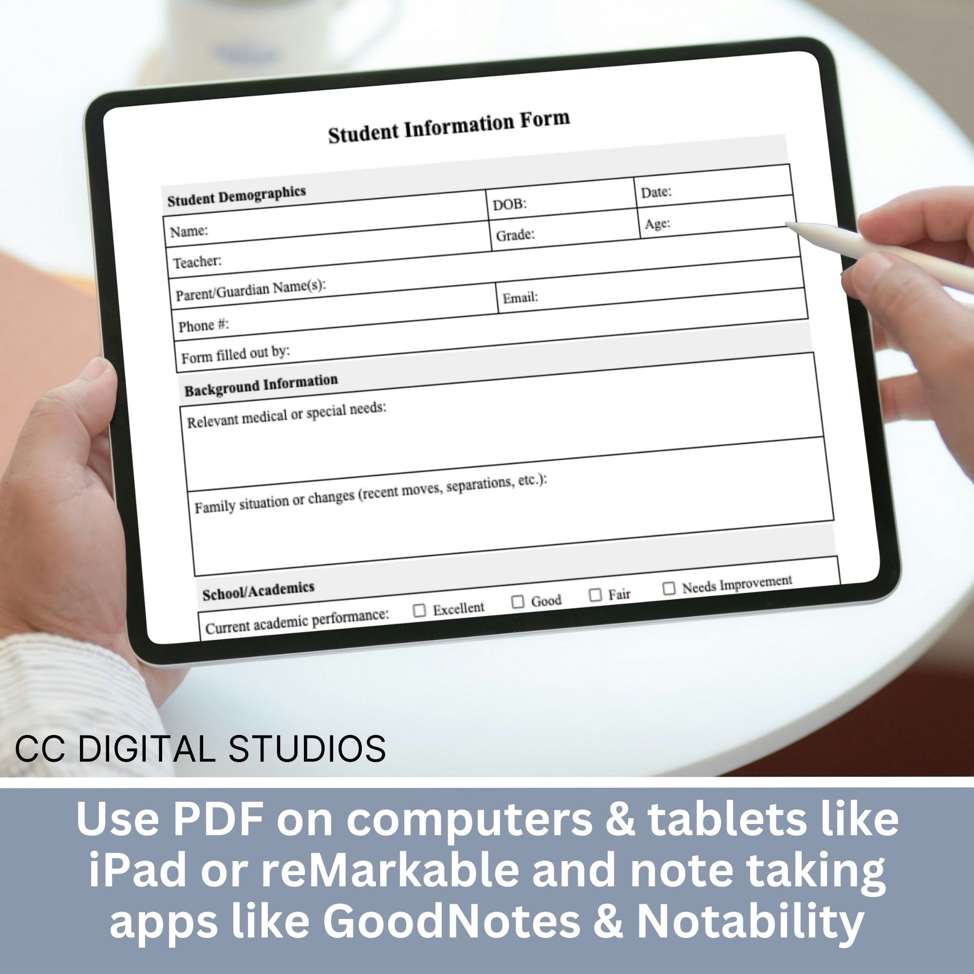 Student information form is perfect for teachers and parents to fill out and provide to their school psychologist, school counselor or school social worker. School Psychologist, School Social Work Form, Case Management Template for Client Intake