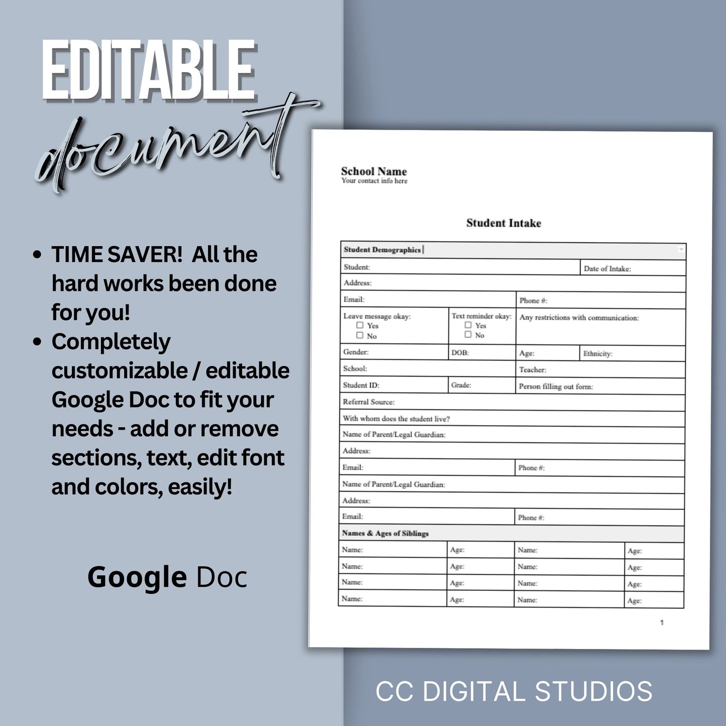 Student Mental Health Intake Form. School counselors, school psychologists and school social workers, therapist notes, Client intake school psych form, progress note template