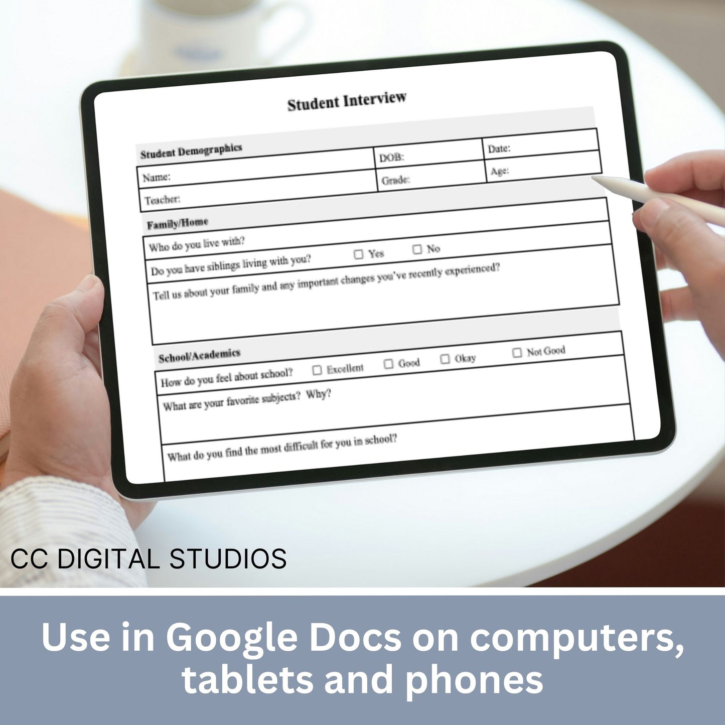 Student Interview Form, an essential tool for school counselors, school psychologists, and school social workers. It is ideal for case management, child therapy, and psychotherapy sessions, aiding in therapy notes documentation.