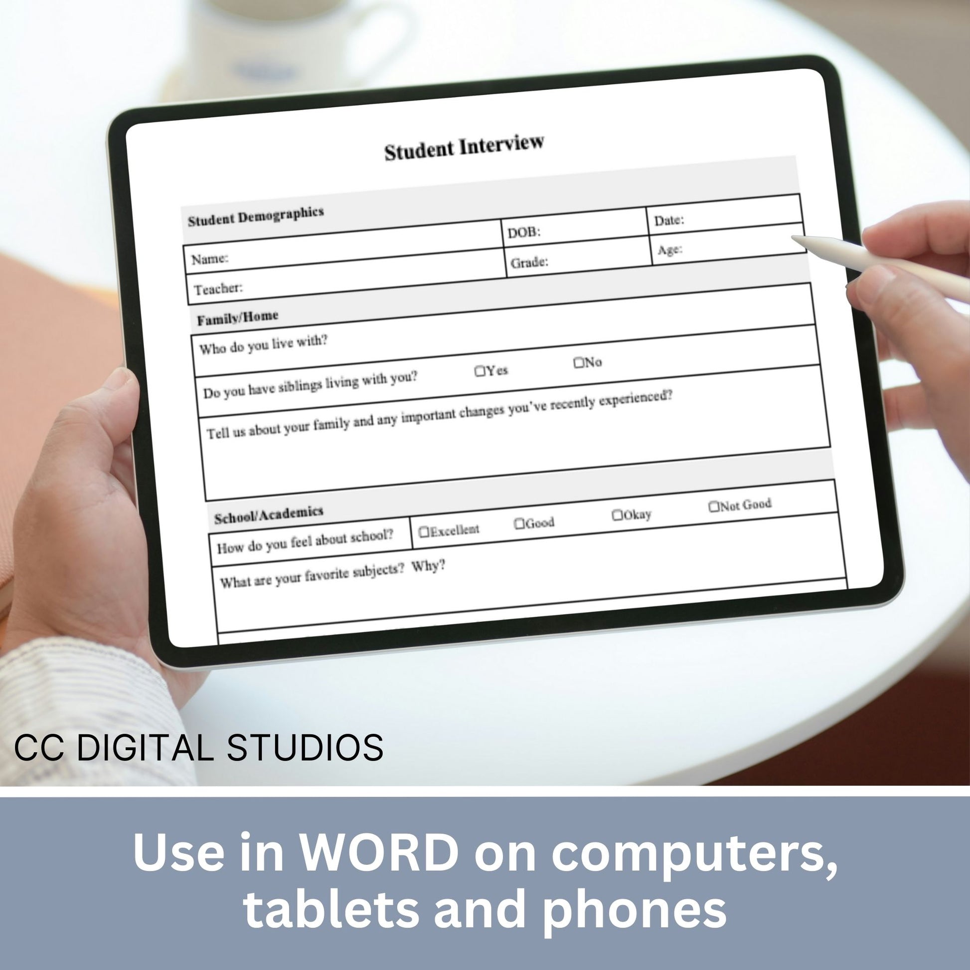 Student Interview Form, an essential tool for school counselors, school psychologists, and school social workers. It is ideal for case management, child therapy, and psychotherapy sessions, aiding in therapy notes documentation.