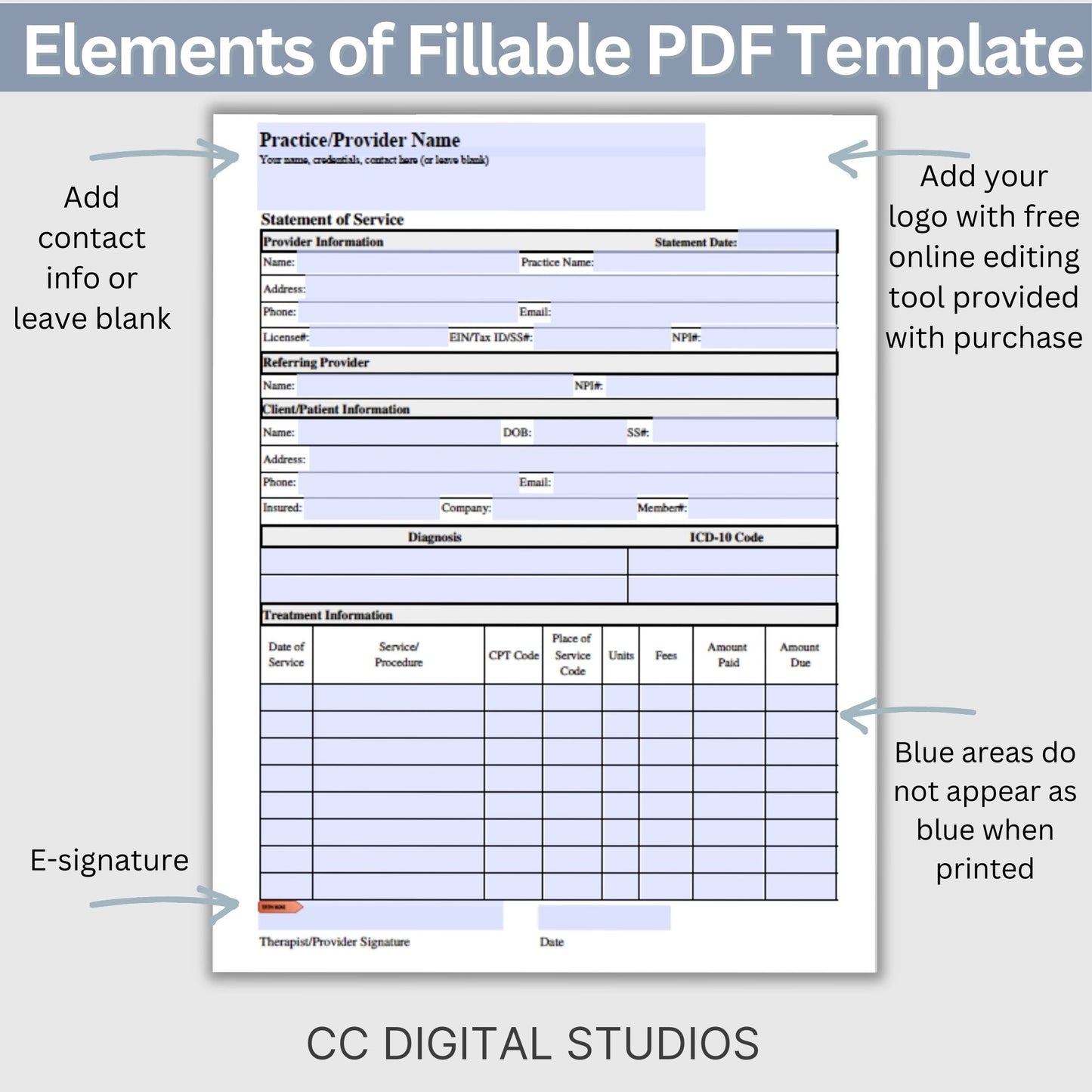 Streamline your therapist office with our Mental Health Superbill Template. This fillable PDF superbill is the perfect invoice template for private practice counseling forms. Simplify your administrative tasks with this therapy template