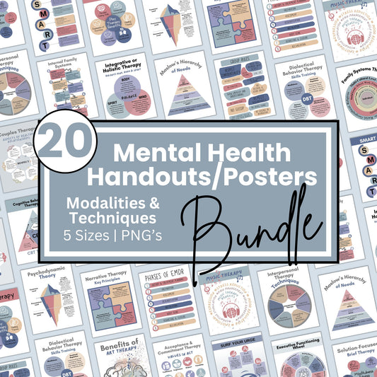 Therapy Wall Art or Infographic Handout Bundle: Enhance Your Therapist Office