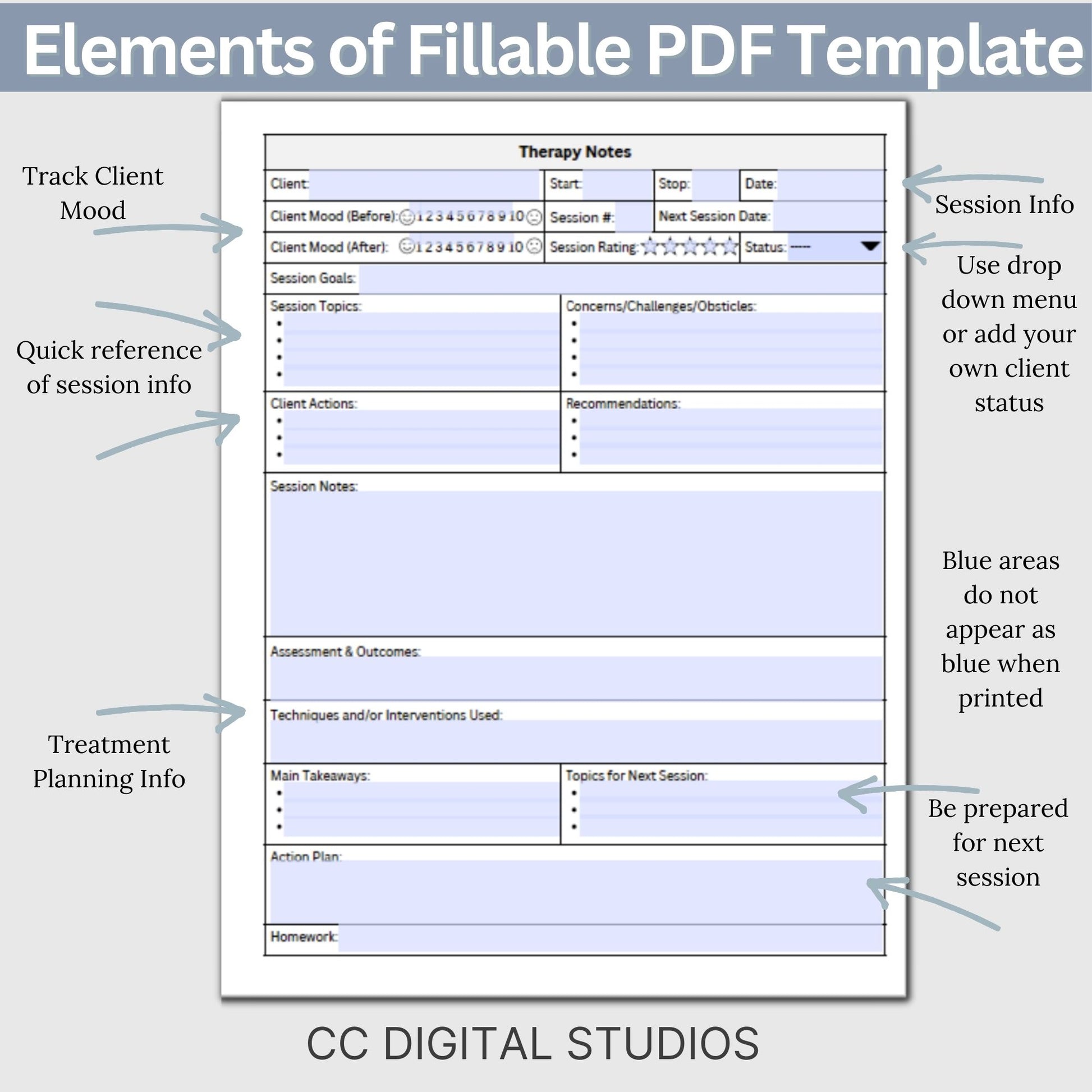 This therapist notes sheet is designed for efficient and effective session documentation. This therapy tool provides a structured framework, ensuring vital information is captured without missing key details.