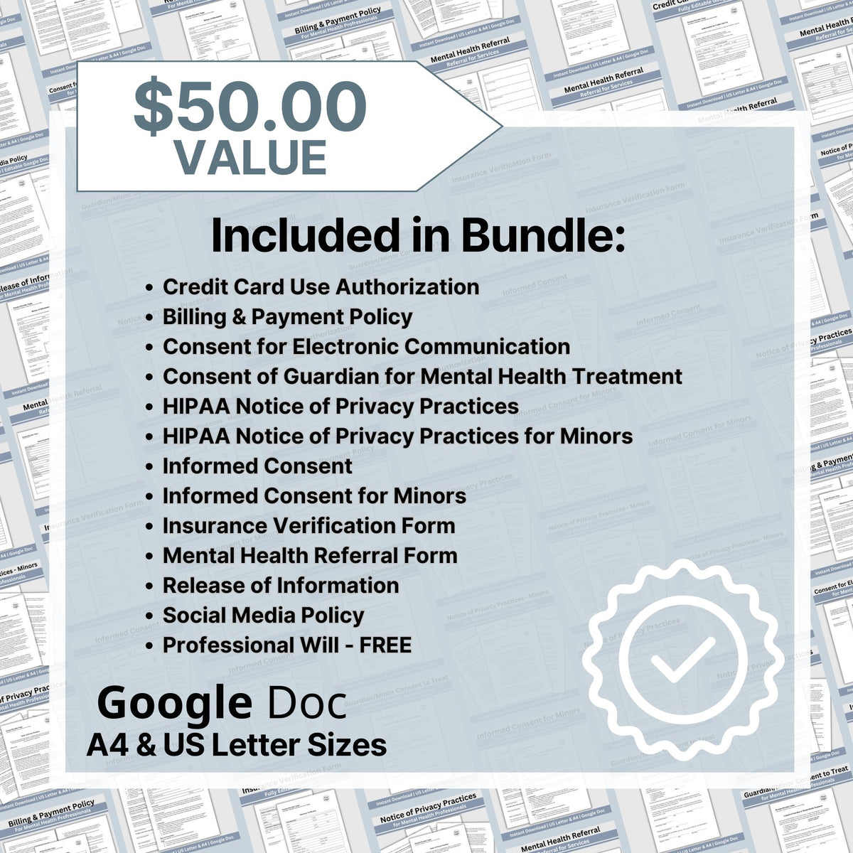 Private Practice Forms Bundle: Essential Policies, Consents, and Notic ...