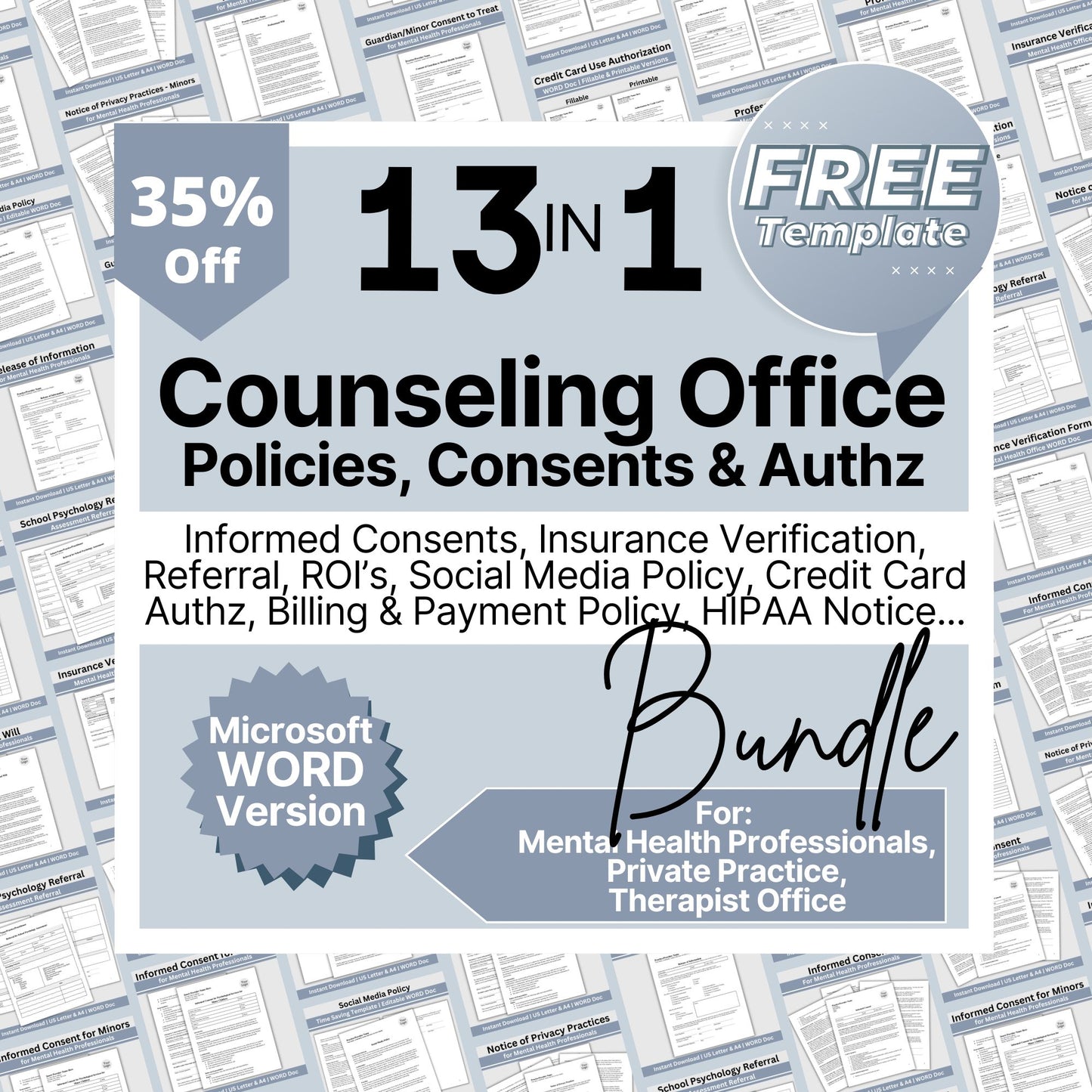 Therapy Private Practice Policies Bundle: Save Time and Stay Organized