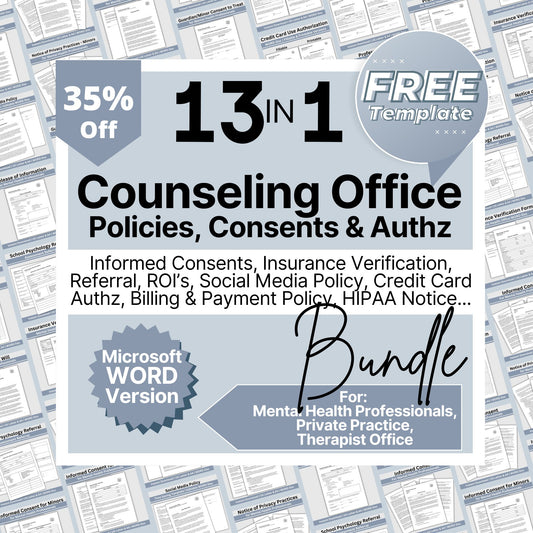 Therapy Private Practice Policies Bundle: Save Time and Stay Organized