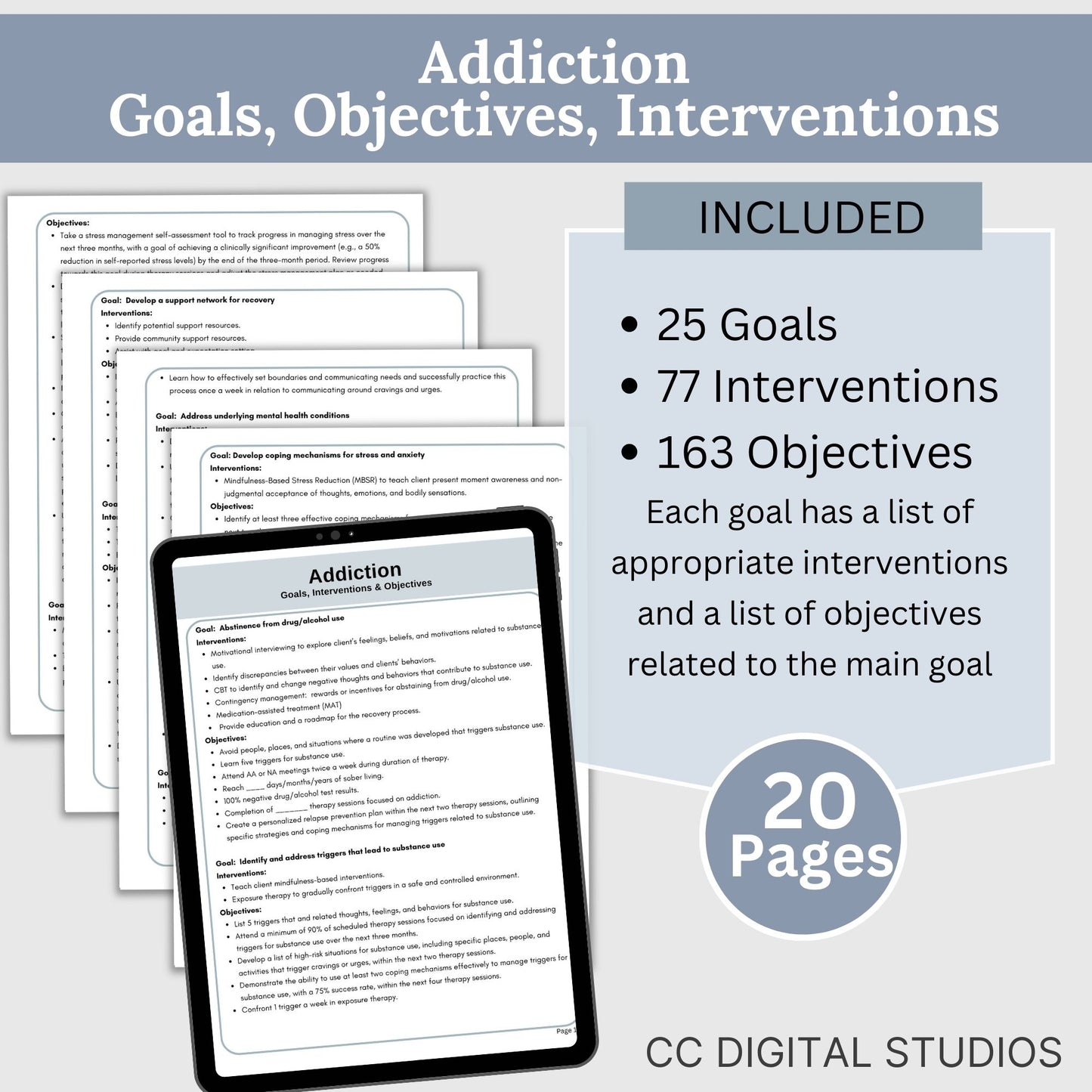 therapy resource to help therapists create effective treatment plans, focus on therapy goals, interventions, and measurable objectives.  Treatment plans for depression, anxiety, substance abuse treatment plans, and anger management. Therapy notes